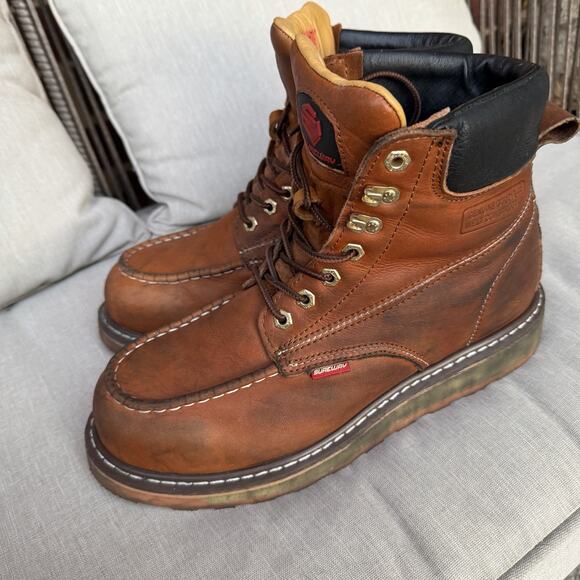 Sureway SW601MS LT.Brown Leather Slip/Oil Resistant Workboot US Mens 10 - Picture 2 of 14